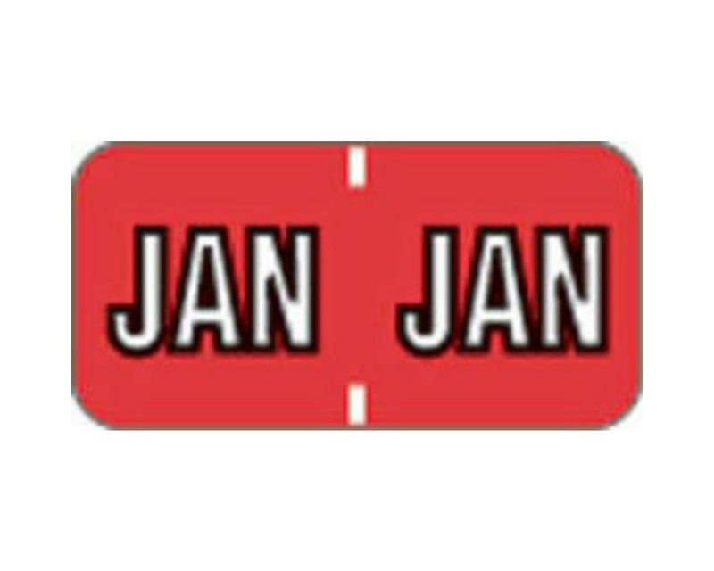 Barkley™ Compatible MBLM Color Code Label Month "Jan" 1 1/2" x 3/4" Red Permanent - 500 per Roll | 59702591