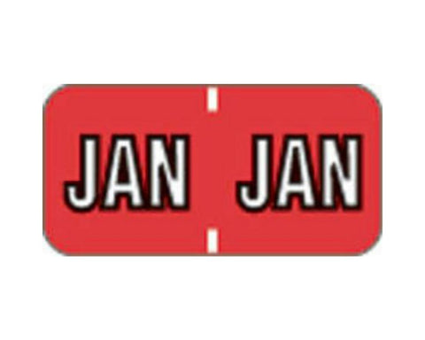 Barkley™ Compatible MBLM Color Code Label Month "Jan" 1 1/2" x 3/4" Red Permanent - 500 per Roll | 59702591