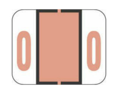 TAB® Compatible 1282 Color Code Label Numeric "0" 1-1/4" x 1" Salmon Permanent, 500 per Roll | 59702811
