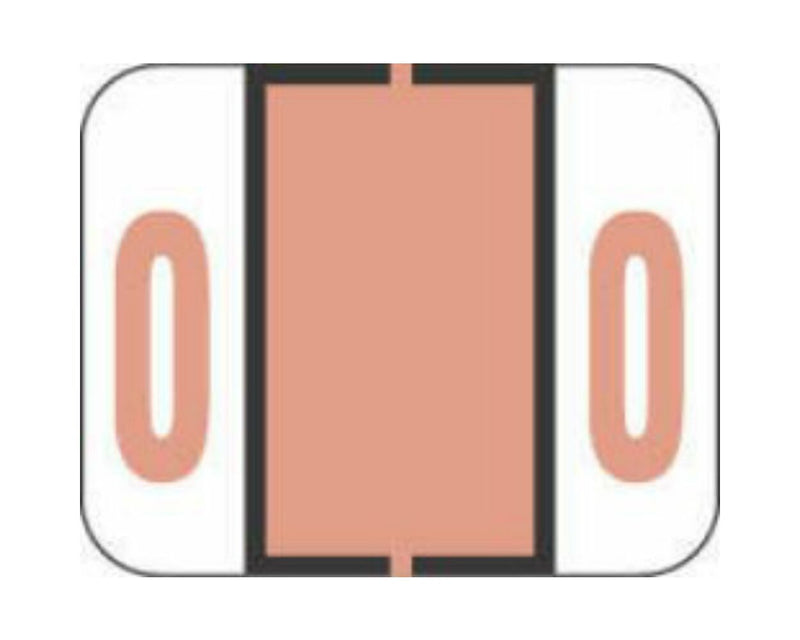 TAB® Compatible 1282 Color Code Label Numeric "0" 1-1/4" x 1" Salmon Permanent, 500 per Roll | 59702811