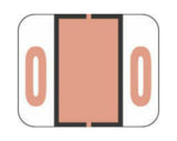 TAB® Compatible 1282 Color Code Label Numeric "0" 1-1/4" x 1" Salmon Permanent, 500 per Roll | 59702811