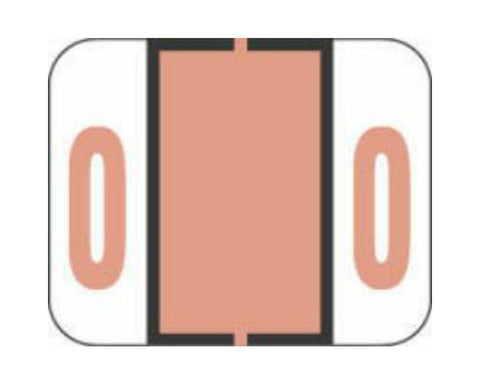 TAB® Compatible 1282 Color Code Label Numeric "0" 1-1/4" x 1" Salmon Permanent, 500 per Roll | 59702811