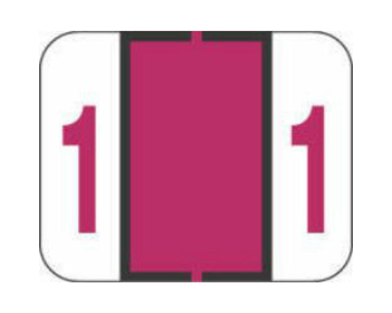 TAB® Compatible 1282 Color Code Label Numeric "1" 1-1/4" x 1" Red Permanent, 500 per Roll | 59702812