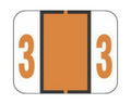 TAB® Compatible 1282 Color Code Label Numeric "3" 1-1/4" x 1" Dark Orange Permanent, 500 per Roll | 59702814