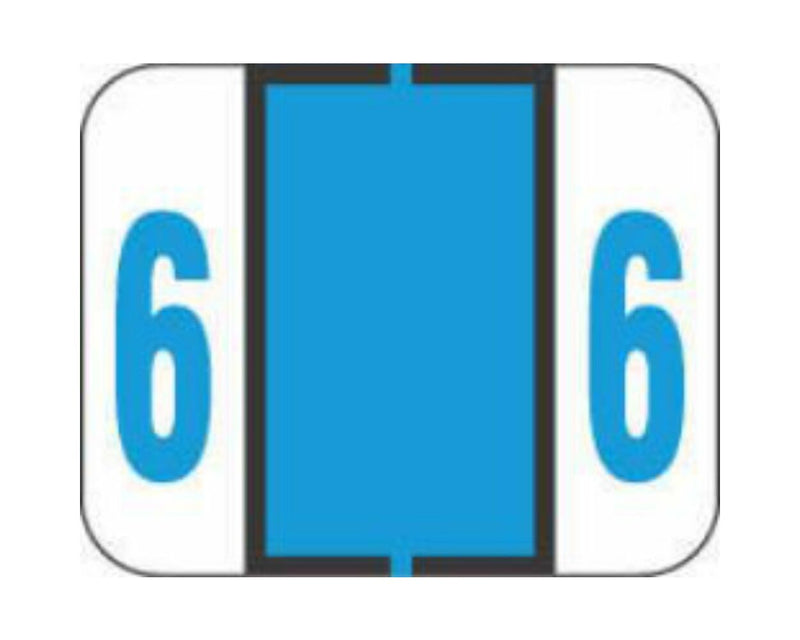 TAB® Compatible 1282 Color Code Label Numeric "6" 1-1/4" x 1" Light Blue Permanent, 500 per Roll | 59702817