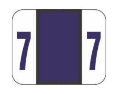 TAB® Compatible 1282 Color Code Label Numeric "7" 1-1/4" x 1" Dark Purple Permanent, 500 per Roll | 59702818