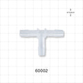 T Connector, Barbed, Natural - Fits 5/16 inch ID Tubing (0.313 inch, 7.94 mm) - 60002