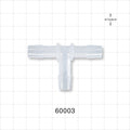 T Connector, Barbed, Natural - Fits 3/8 inch ID Tubing (0.375 inch, 9.53 mm) - 60003