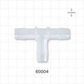 T Connector, Barbed, Natural - Fits 1/2 inch ID Tubing (0.5 inch, 12.7 mm) - 60004