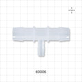 T Connector, Reducer, Barbed, Natural - Fits 3/4 inch ID Tubing (0.75 inch, 19.05 mm); Fits 3/8 inch ID Tubing (0.375 inch, 9.53 mm) - 60006