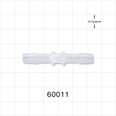 Straight Connector, Barbed, Natural - Fits 1/4 inch ID Tubing (0.25 inch, 6.35 mm) - 60011