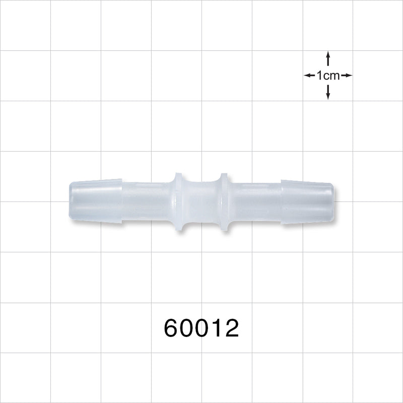 Straight Connector, Barbed, Natural - Fits 5/16 inch ID Tubing (0.313 inch, 7.94 mm) - 60012