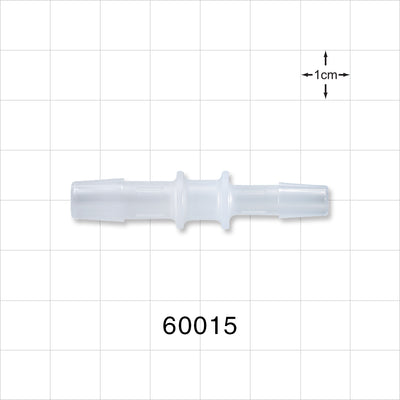Straight Connector, Reducer, Barbed, Natural - Fits 5/16 inch x 1/4 inch ID Tubing (0.313 inch x 0.25 inch, 7.94 mm x 6.35 mm) - 60015