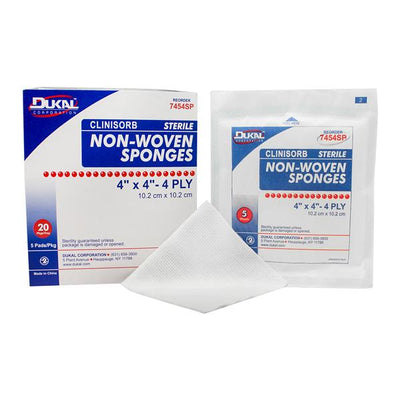 Dukal LLC Cotton Non-Woven Sponge 4x4" 4 Ply Sterile - 7454SP