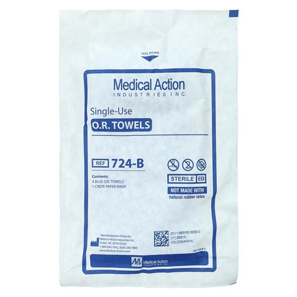 Medical Action Industries Towel OR Blue Sterile  - 724-B