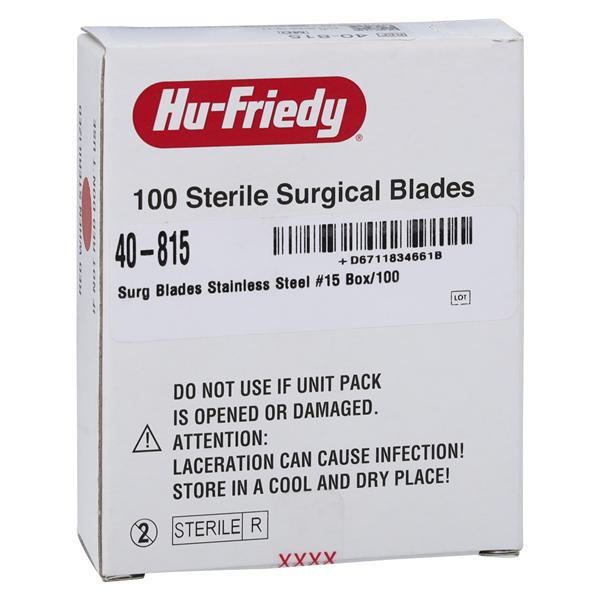 Hu-Friedy Stainless Steel Sterile Surgical Blade #15 100/Bx - 40-815