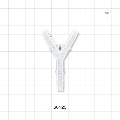 Y Connector, Barbed, Clear - Fits 1/4 inch ID Tubing (0.25 inch, 6.35 mm) - 60125