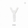 Y Connector, Reducer, Barbed, Clear - Fits 1/4 inch ID Tubing (0.25 inch, 6.35 mm); Fits 3/8 inch (0.375 inch, x 9.53 mm) - 60128