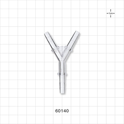 Y Connector, Barbed, Clear - Fits 3/16 inch ID Tubing (0.188  inch, 4.76 mm) - 60140