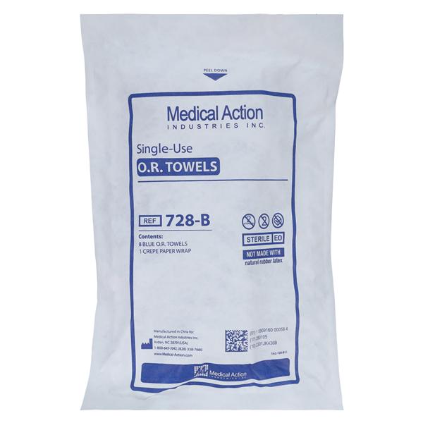 Medical Action Industries Towel Oral Surgery Blue Sterile  - 728-B