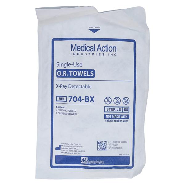 Medical Action Industries DLX Towel OR Blue Sterile, 20 PK/CA- 704-BX