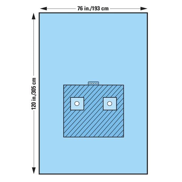 O & M Halyard -76x120" Sterile Orthopedic Sheet Drape 2-1/2" Fenestrated 89291