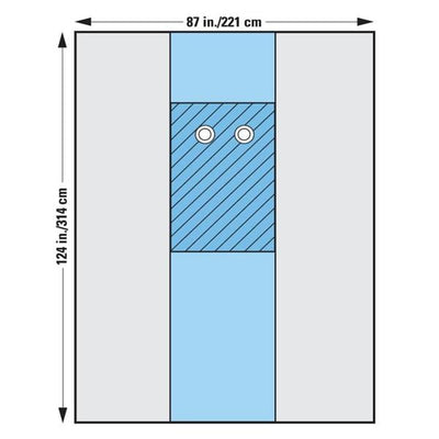 O & M Halyard -124x86-1/2" Sterile Surgical Drape 3-1/2" Fenestrated 89706