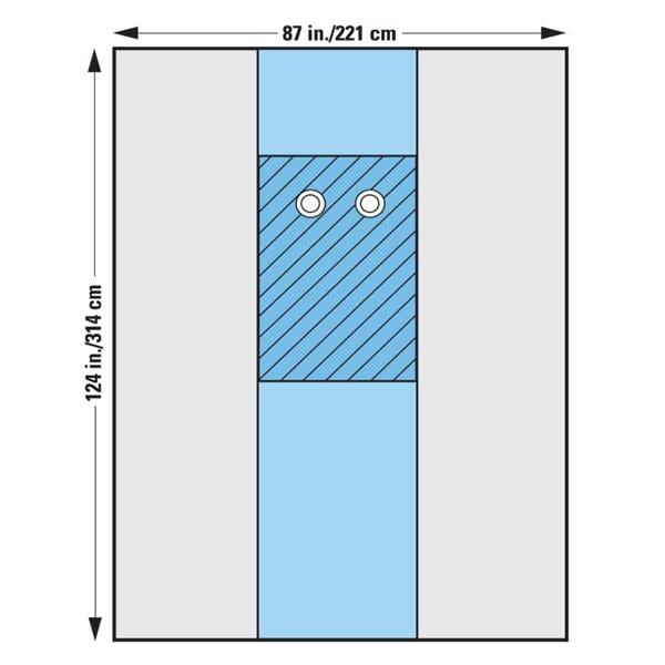 O & M Halyard -124x86-1/2" Sterile Surgical Drape 3-1/2" Fenestrated 89706