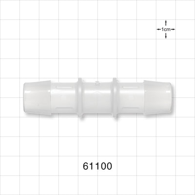 Straight Connector, Barbed, Natural - Fits 5/8 inch ID Tubing (0.625 inch, 15.88 mm) - 61100