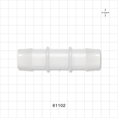 Straight Connector, Barbed, Natural - Fits 1 inch ID Tubing (25.4 mm) - 61102