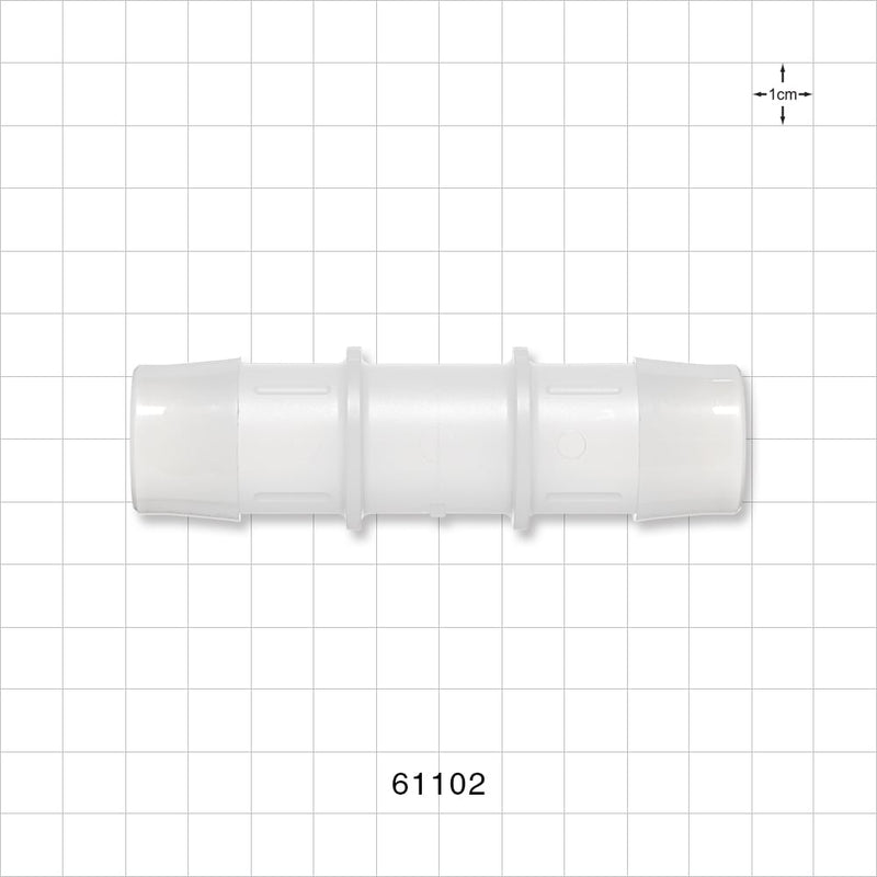 Straight Connector, Barbed, Natural - Fits 1 inch ID Tubing (25.4 mm) - 61102