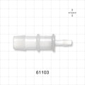 Straight Connector, Reducer, Barbed, Natural - Fits 5/8 inch x 1/4 inch ID Tubing (0.625 inch x 0.25 inch, 15.88 mm x 6.35 mm) - 61103