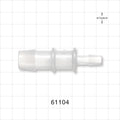 Straight Connector, Reducer, Barbed, Natural - Fits 5/8 inch x 5/16 inch ID Tubing (0.625 inch x 0.313 inch, 15.88 mm x 7.94 mm) - 61104