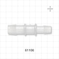 Straight Connector, Reducer, Barbed, Natural - Fits 5/8 inch x 1/2 inch ID Tubing (0.625 inch x 0.5 inch, 15.88 mm x 12.7 mm) - 61106
