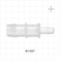 Straight Connector, Reducer, Barbed, Natural - Fits 3/4 inch x 3/8 inch ID Tubing (0.75 inch x 0.375 inch, 19.05 mm x 9.53 mm) - 61107