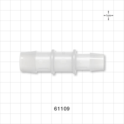 Straight Connector, Reducer, Barbed, Natural - Fits 3/4 inch x 5/8 inch ID Tubing (0.75 inch x 0.625 inch, 19.05 mm x 15.88 mm) - 61109