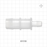 Straight Connector, Reducer, Barbed, Natural - Fits 1 inch x 1/2 inch ID Tubing (1 inch x 0.5 inch, 25.4 mm x 12.7 mm) - 61110