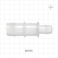 Straight Connector, Reducer, Barbed, Natural - Fits 1 inch x 5/8 inch ID Tubing (1 inch x 0.625 inch, 25.4 mm x 15.88 mm) - 61111