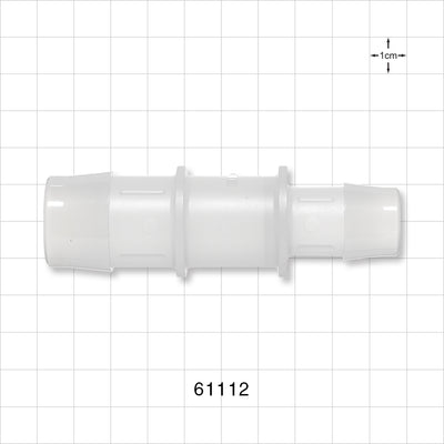 Straight Connector, Reducer, Barbed, Natural - Fits 1 inch x 3/4 inch ID Tubing (1 inch x 0.75 inch, 25.4 mm x 19.05 mm) - 61112