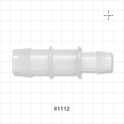 Straight Connector, Reducer, Barbed, Natural - Fits 1 inch x 3/4 inch ID Tubing (1 inch x 0.75 inch, 25.4 mm x 19.05 mm) - 61112