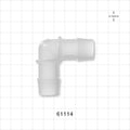 Elbow Connector, Barbed, Natural - Fits 3/4 inch ID Tubing (0.75 inch, 19.05 mm) - 61114
