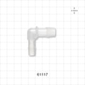 Elbow Connector, Barbed, Natural - Fits 1/2 inch ID x 3/8 inch ID Tubing (0.5 inch x 0.375 inch, 12.7 mm x 9.53 mm) - 61117