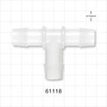 T Connector, Barbed, Natural - Fits 5/8 inch ID Tubing (0.625 inch, 15.88 mm) - 61118