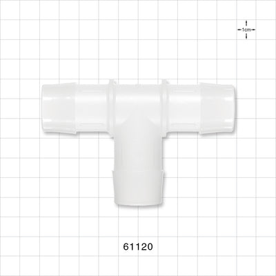 T Connector, Barbed, Natural - Fits 1 inch ID Tubing (1 inch, 25.4 mm) - 61120