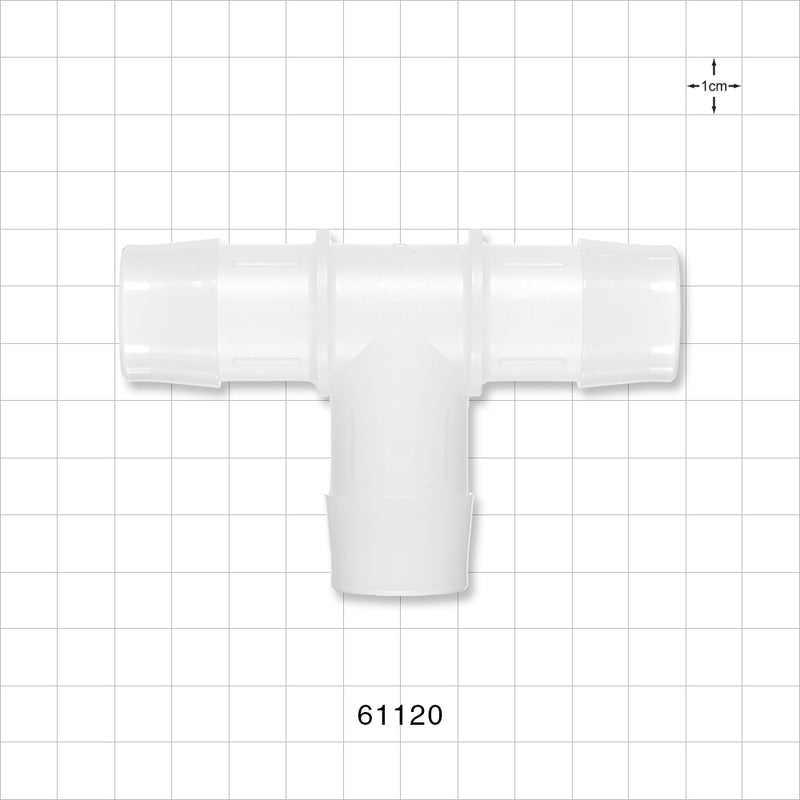 T Connector, Barbed, Natural - Fits 1 inch ID Tubing (1 inch, 25.4 mm) - 61120