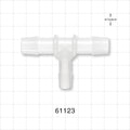 T Connector, Reducer, Barbed, Natural - Fits 1/2 inch ID (0.5 inch, 12.7 mm); 3/8 inch ID Tubing (0.375 inch, 9.53 mm) - 61123