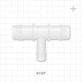 T Connector, Reducer, Barbed, Natural - Fits 1 inch ID Tubing (1 inch, 25.4 mm) Fits 5/8 inch ID Tubing (0.625 inch, 15.88 mm) - 61127