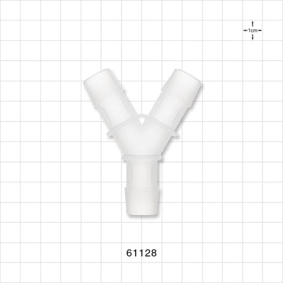 Y Connector, Barbed, Natural - Fits 5/8 inch ID Tubing (0.625 inch, 15.88 mm) - 61128