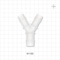 Y Connector, Reducer, Barbed, Natural - Fits 5/8 inch ID Tubing (0.625 inch, 15.88 mm); Fits 3/4 inch ID Tubing (0.75 inch, 19.05 mm) - 61133