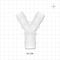 Y Connector, Reducer, Barbed, Natural - Fits 3/4 inch ID Tubing (0.75 inch, 19.05 mm); Fits 1 inch ID Tubing (1 inch, 25.4 mm) - 61134